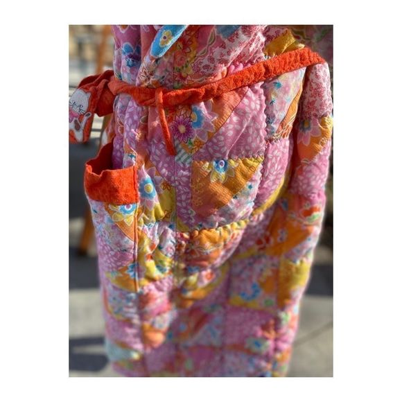 OOAK Vintage Boho Quilted Patchwork Housecoat - Picture 10 of 15